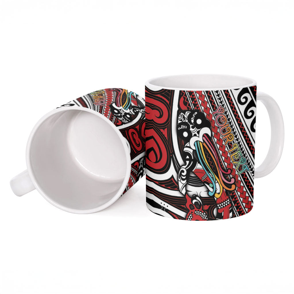 Personalised Maori Language Week Ceramic Mug Ake Ake Ake Tribal Patterns