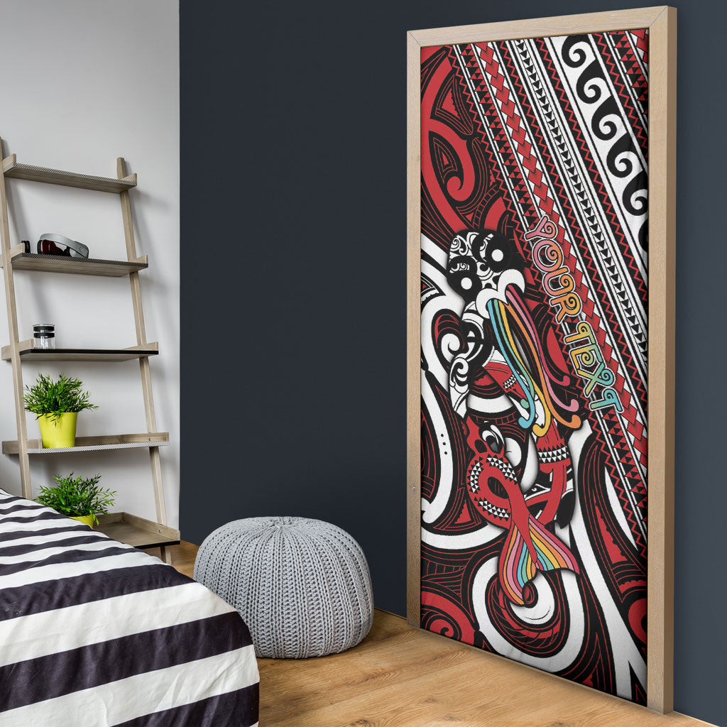 Personalised Maori Language Week Door Cover Ake Ake Ake Tribal Patterns