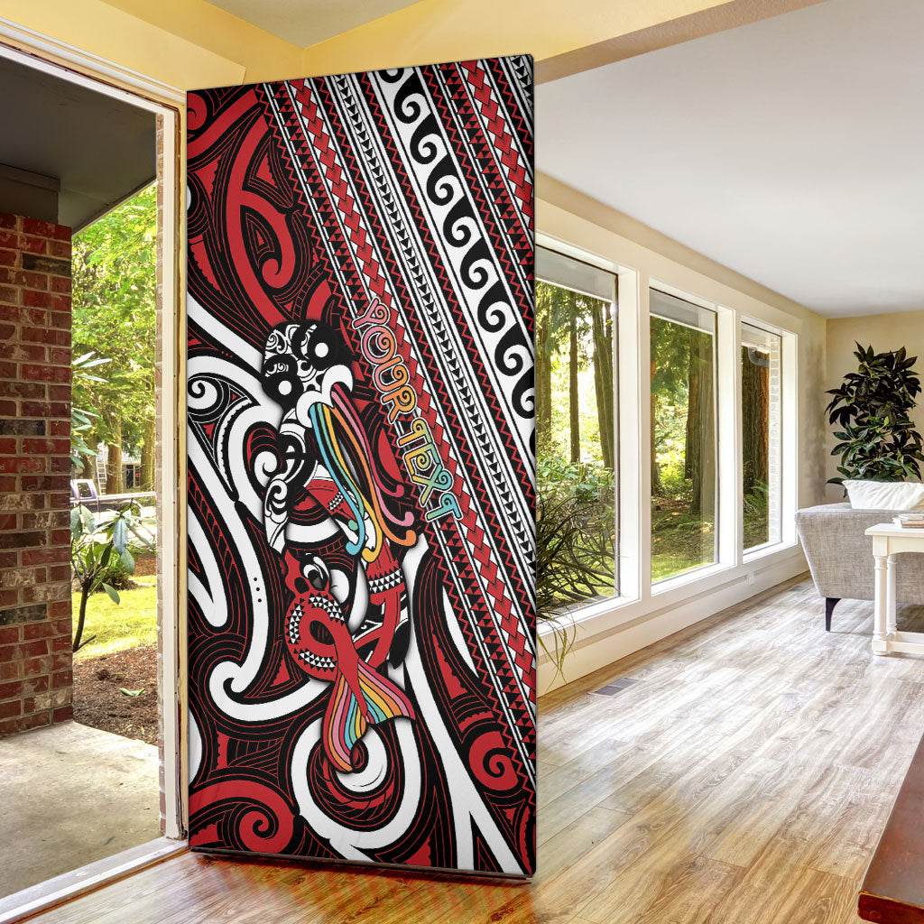 Personalised Maori Language Week Door Cover Ake Ake Ake Tribal Patterns