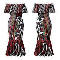 Personalised Maori Language Week Family Matching Mermaid Dress and Hawaiian Shirt Ake Ake Ake Tribal Patterns