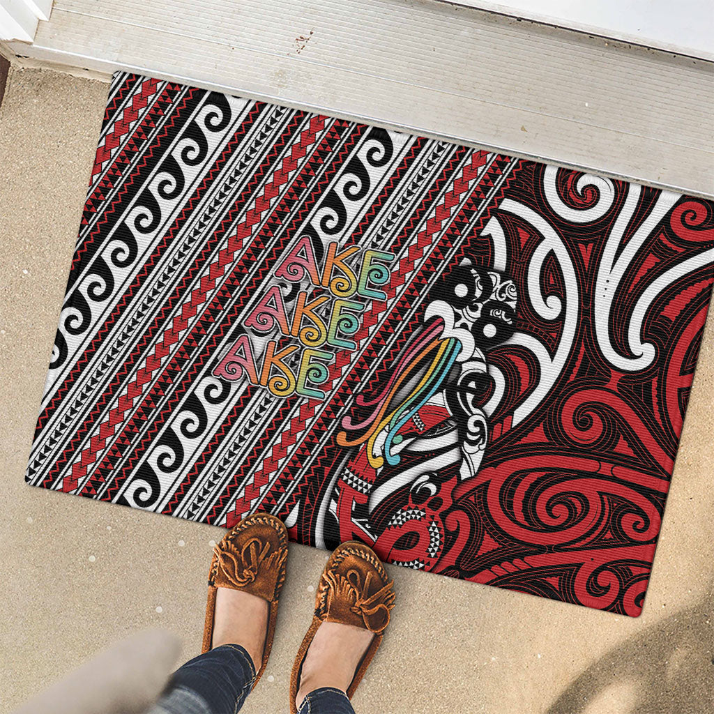 Maori Language Week Rubber Doormat Ake Ake Ake Tribal Patterns