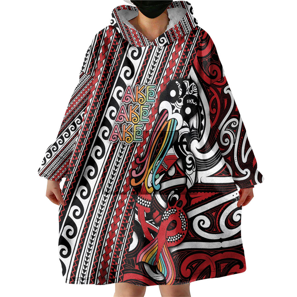 Personalised Maori Language Week Wearable Blanket Hoodie Ake Ake Ake Tribal Patterns