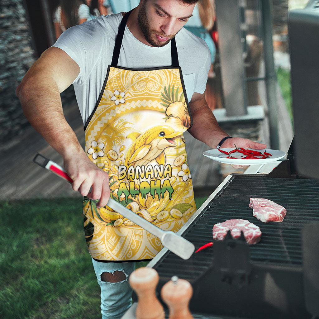 Hawaii Banana Dolphin Apron Cute Cosplay Naiʻa Fish Tribal Patterns DT05 - Polynesian Pride