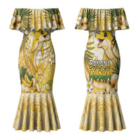 Hawaii Banana Dolphin Couples Matching Mermaid Dress and Long Sleeve Button Shirt Cute Cosplay Naiʻa Fish Tribal Patterns DT05 - Polynesian Pride