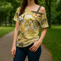 Hawaii Banana Dolphin Cross Shoulder Shirt Cute Cosplay Naiʻa Fish Tribal Patterns DT05 - Polynesian Pride