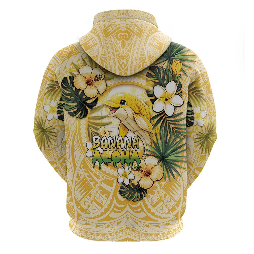 Hawaii Banana Dolphin Hoodie Cute Cosplay Naiʻa Fish Tribal Patterns DT05 - Polynesian Pride