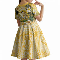 Hawaii Banana Dolphin Kid Short Sleeve Dress Cute Cosplay Naiʻa Fish Tribal Patterns DT05 - Polynesian Pride