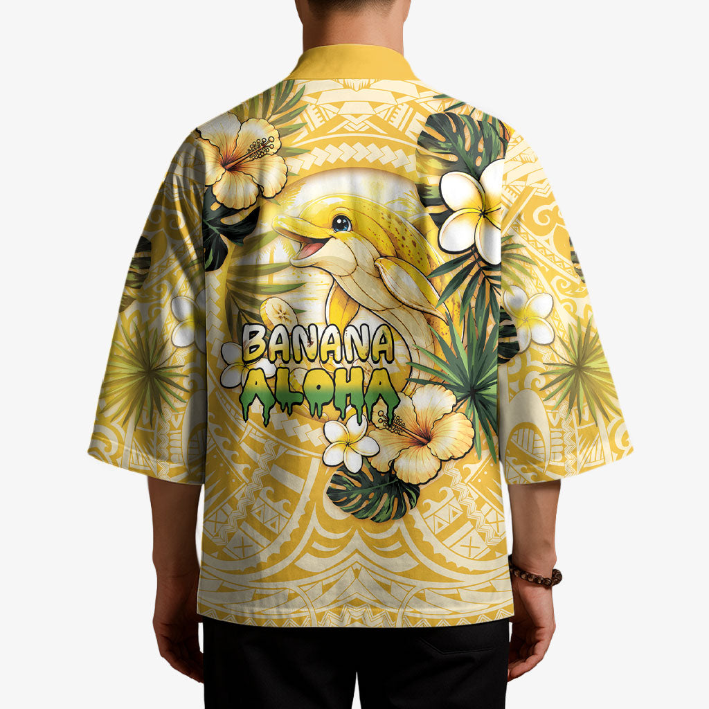 Hawaii Banana Dolphin Kimono Cute Cosplay Naiʻa Fish Tribal Patterns DT05 - Polynesian Pride