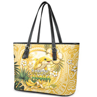 Hawaii Banana Dolphin Leather Tote Bag Cute Cosplay Naiʻa Fish Tribal Patterns DT05 - Polynesian Pride