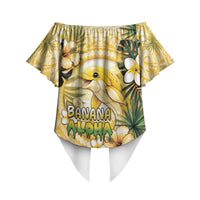 Hawaii Banana Dolphin Off Shoulder Wrap Waist Top Cute Cosplay Naiʻa Fish Tribal Patterns DT05 - Polynesian Pride