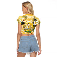 Hawaii Banana Dolphin Raglan Cropped T Shirt Cute Cosplay Naiʻa Fish Tribal Patterns DT05 - Polynesian Pride