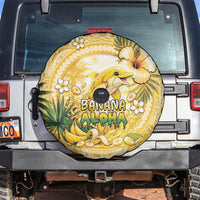 Hawaii Banana Dolphin Spare Tire Cover Cute Cosplay Naiʻa Fish Tribal Patterns DT05 Yellow - Polynesian Pride