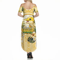 Hawaii Banana Dolphin Summer Maxi Dress Cute Cosplay Naiʻa Fish Tribal Patterns DT05 - Polynesian Pride