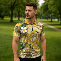 Hawaii Banana Dolphin Zipper Polo Shirt Cute Cosplay Naiʻa Fish Tribal Patterns DT05 - Polynesian Pride