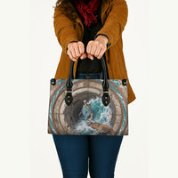 3D Illusion Surfing Skeleton Halloween Leather Bag Surfboard Bones Ocean Wave Stone Well DT05 - Polynesian Pride