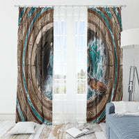 3D Illusion Surfing Skeleton Halloween Window Curtain Surfboard Bones Ocean Wave Stone Well DT05 - Polynesian Pride