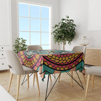 3D Illusion Surfing Skull Aloha Halloween Tablecloth Tropical Guitarist Bones Wave DT05 - Polynesian Pride