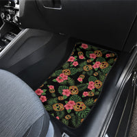 Tropical Calavera Hawaiian Car Mats Sugar Skull Pineapple Hibiscus Floral DT05 - Polynesian Pride