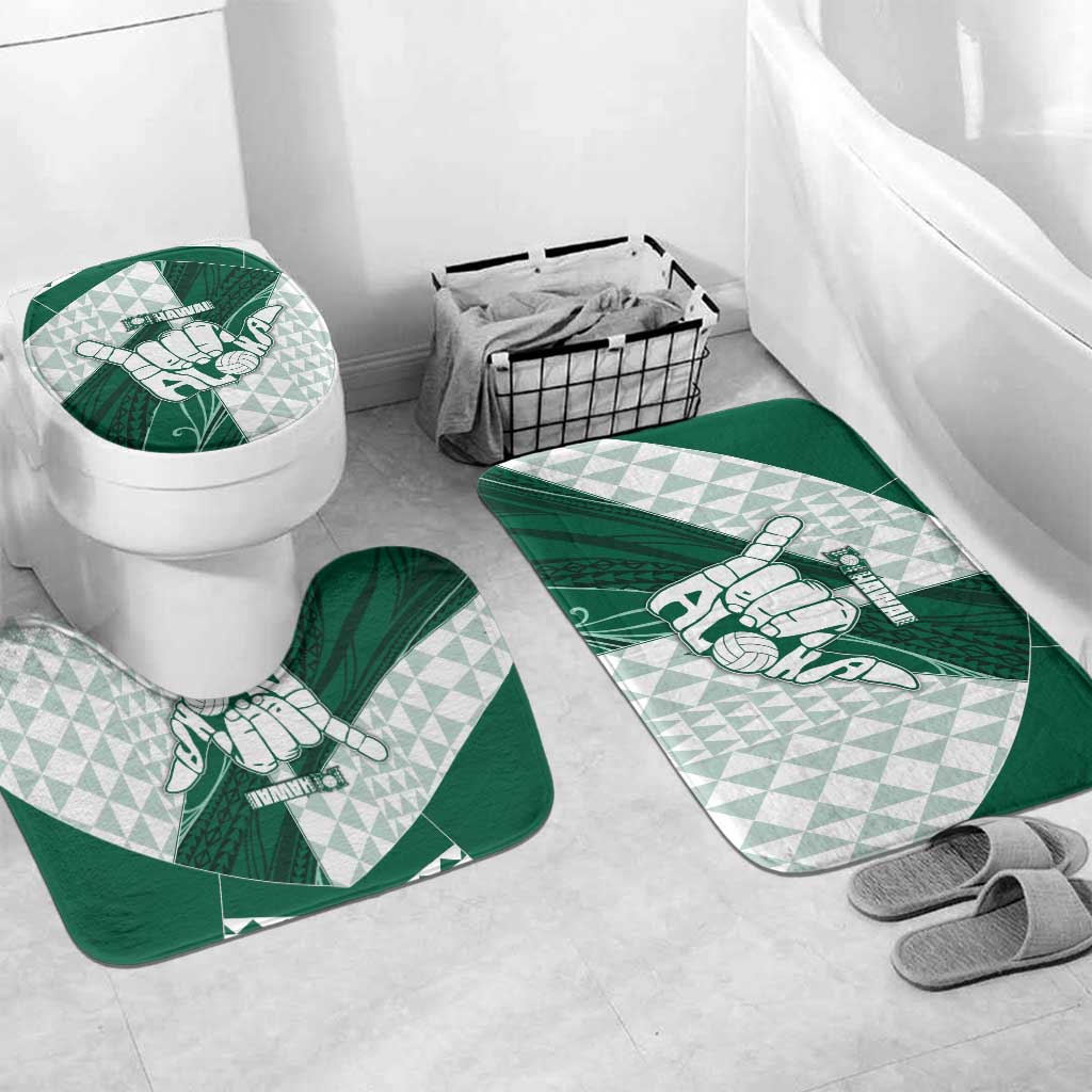 Hawaii Volleyball Bathroom Set Shaka Aloha Hand DT05 Mat Set Only (3 pcs) One Size Green - Polynesian Pride