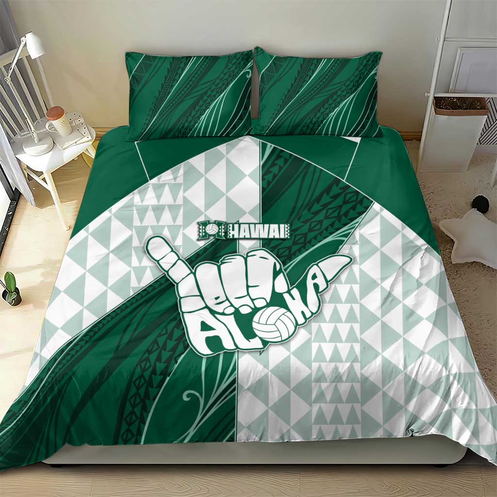 Hawaii Volleyball Bedding Set Shaka Aloha Hand