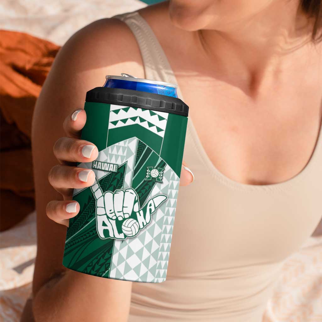 Custom Hawaii Volleyball 4 in 1 Can Cooler Tumbler Shaka Aloha Hand