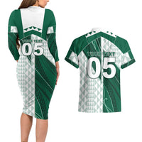 Custom Hawaii Volleyball Couples Matching Long Sleeve Bodycon Dress and Hawaiian Shirt Shaka Aloha Hand