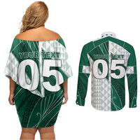 Custom Hawaii Volleyball Couples Matching Off Shoulder Short Dress and Long Sleeve Button Shirt Shaka Aloha Hand