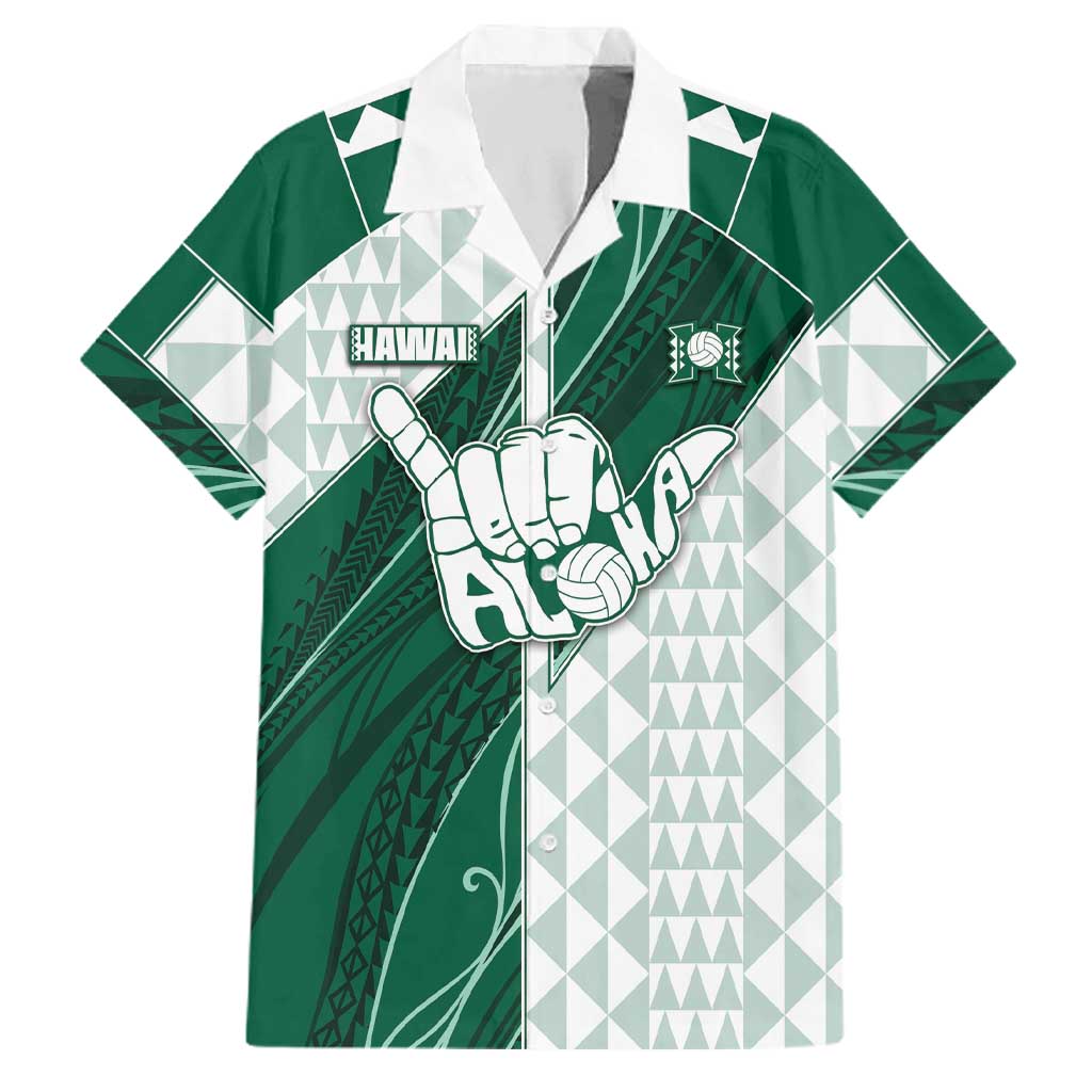 Custom Hawaii Volleyball Family Matching Puletasi and Hawaiian Shirt Shaka Aloha Hand