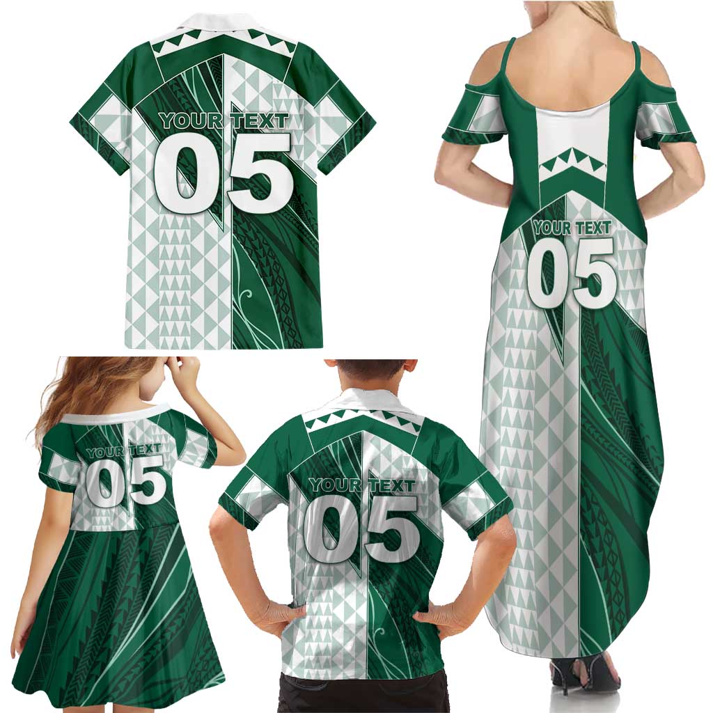 Custom Hawaii Volleyball Family Matching Summer Maxi Dress and Hawaiian Shirt Shaka Aloha Hand