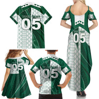Custom Hawaii Volleyball Family Matching Summer Maxi Dress and Hawaiian Shirt Shaka Aloha Hand