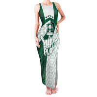 Custom Hawaii Volleyball Family Matching Tank Maxi Dress and Hawaiian Shirt Shaka Aloha Hand DT05 Mom's Dress Green - Polynesian Pride