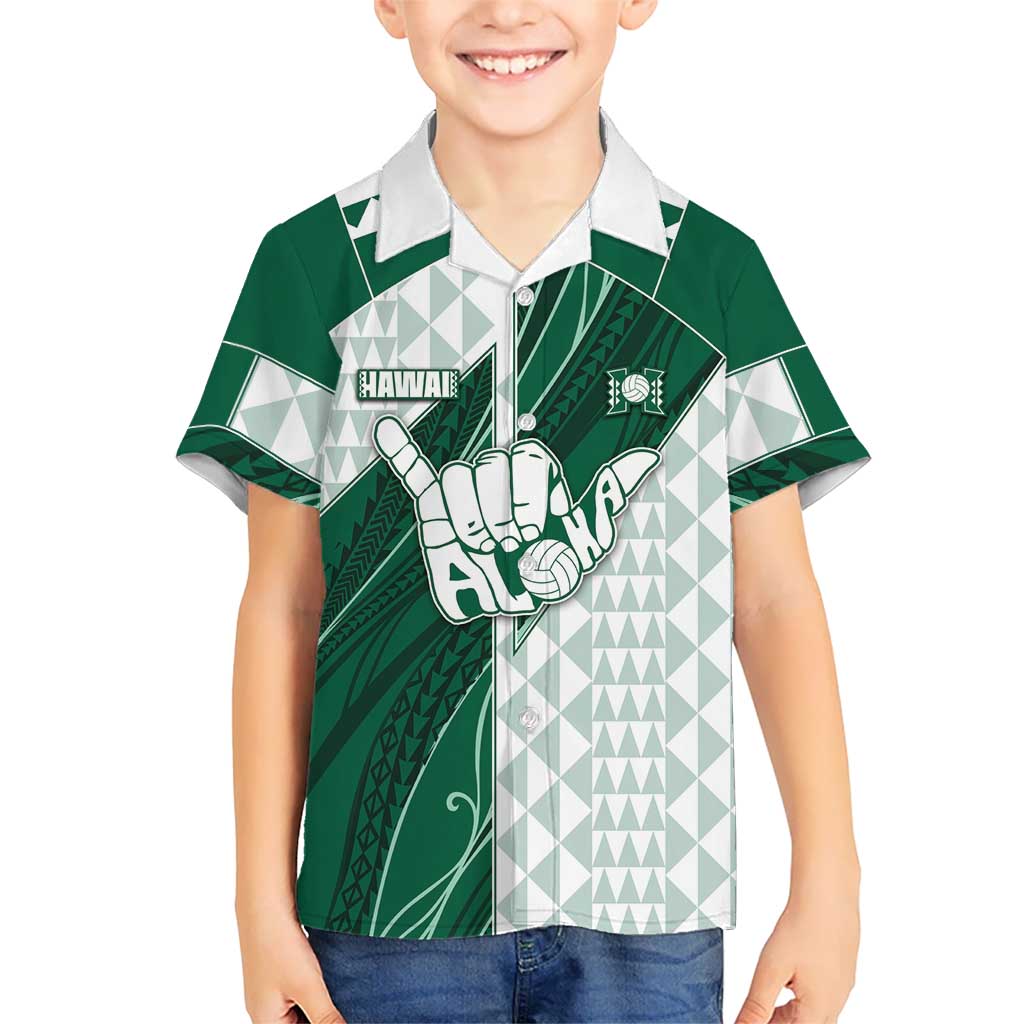 Custom Hawaii Volleyball Kid Hawaiian Shirt Shaka Aloha Hand
