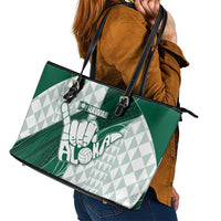 Hawaii Volleyball Leather Tote Bag Shaka Aloha Hand