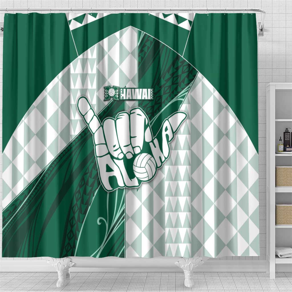 Hawaii Volleyball Shower Curtain Shaka Aloha Hand