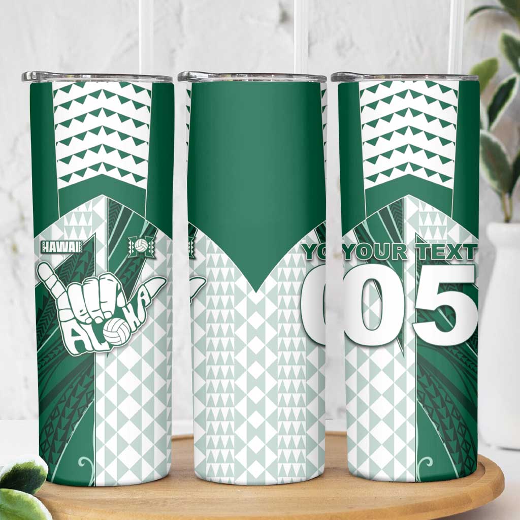 Custom Hawaii Volleyball Skinny Tumbler Shaka Aloha Hand