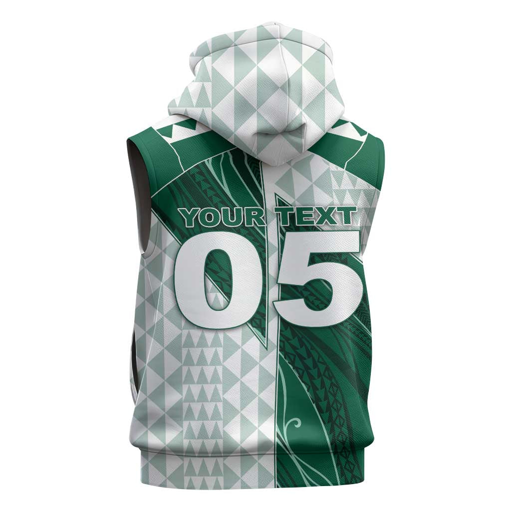 Custom Hawaii Volleyball Sleeveless Zip Hoodie Shaka Aloha Hand