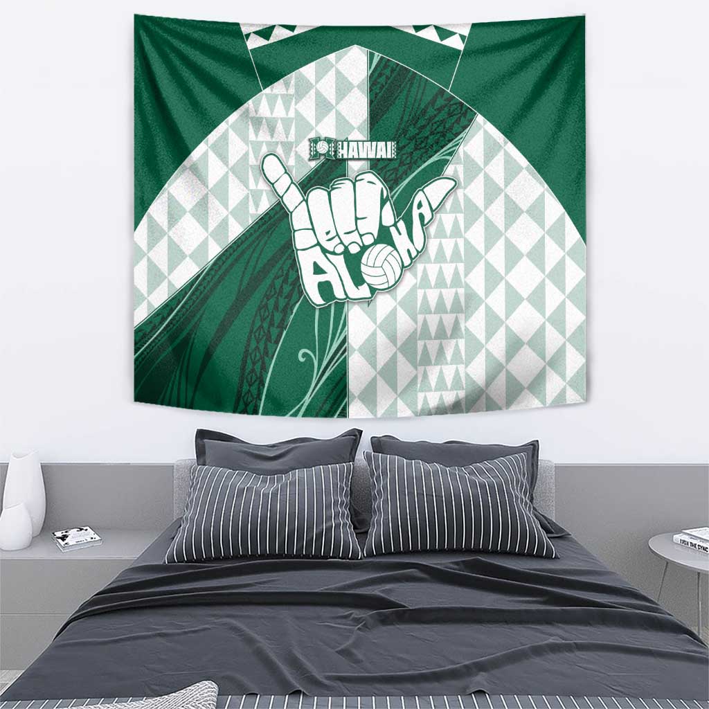 Hawaii Volleyball Tapestry Shaka Aloha Hand