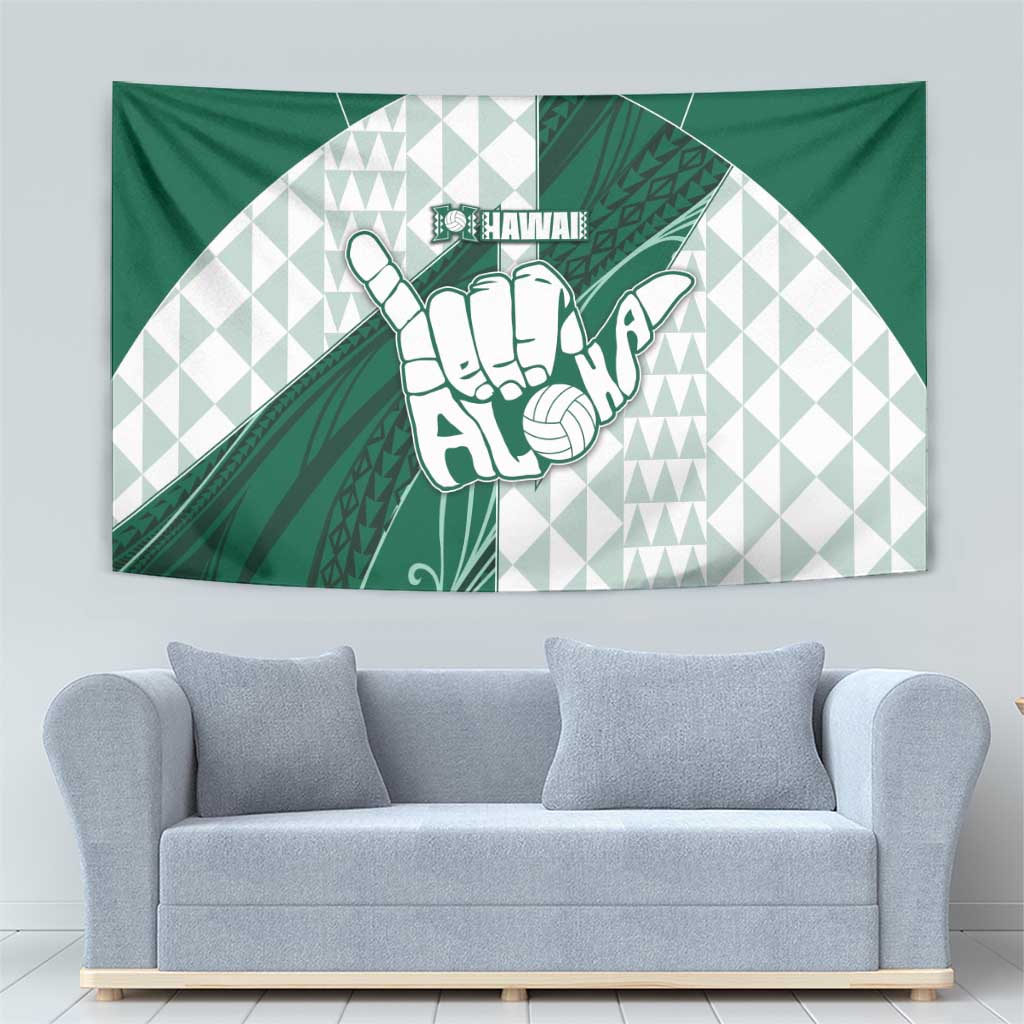 Hawaii Volleyball Tapestry Shaka Aloha Hand