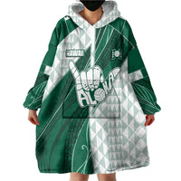 Custom Hawaii Volleyball Wearable Blanket Hoodie Shaka Aloha Hand