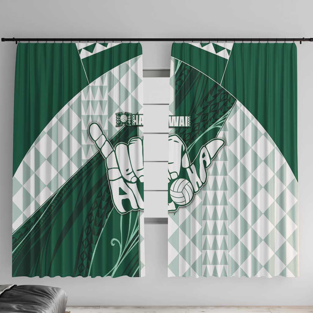 Hawaii Volleyball Window Curtain Shaka Aloha Hand