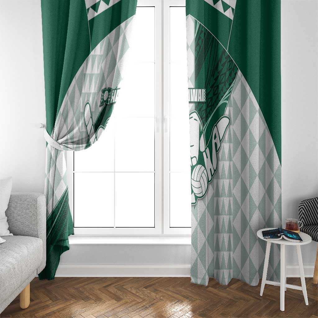 Hawaii Volleyball Window Curtain Shaka Aloha Hand
