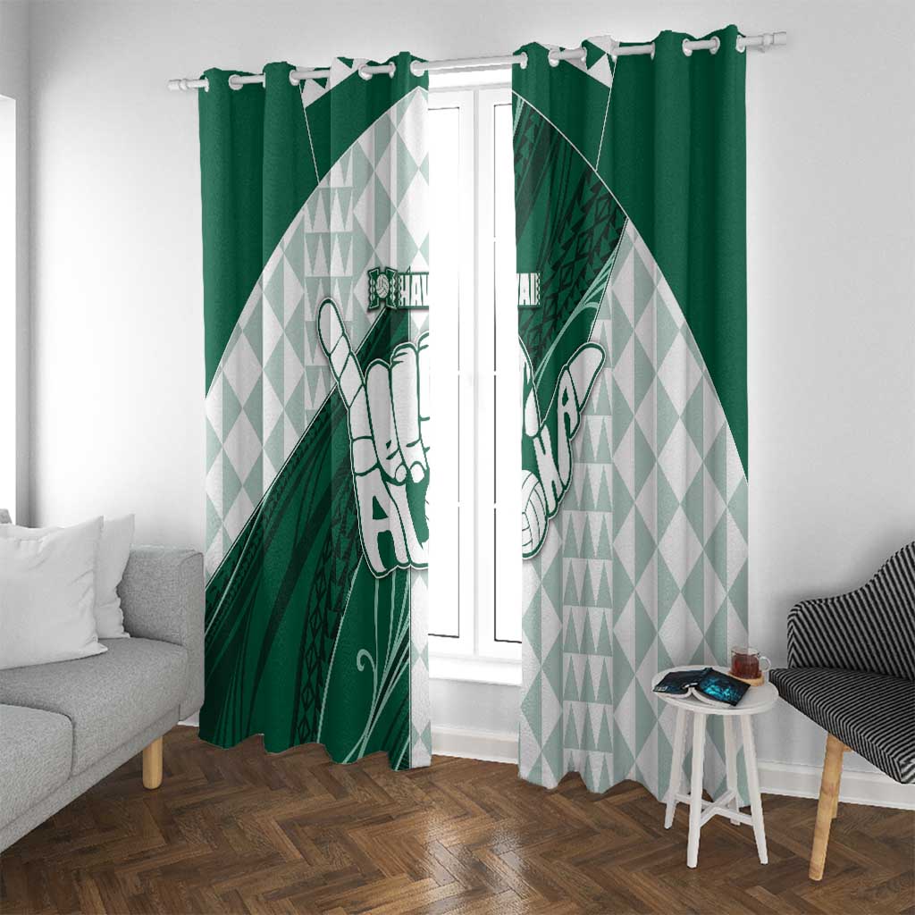 Hawaii Volleyball Window Curtain Shaka Aloha Hand