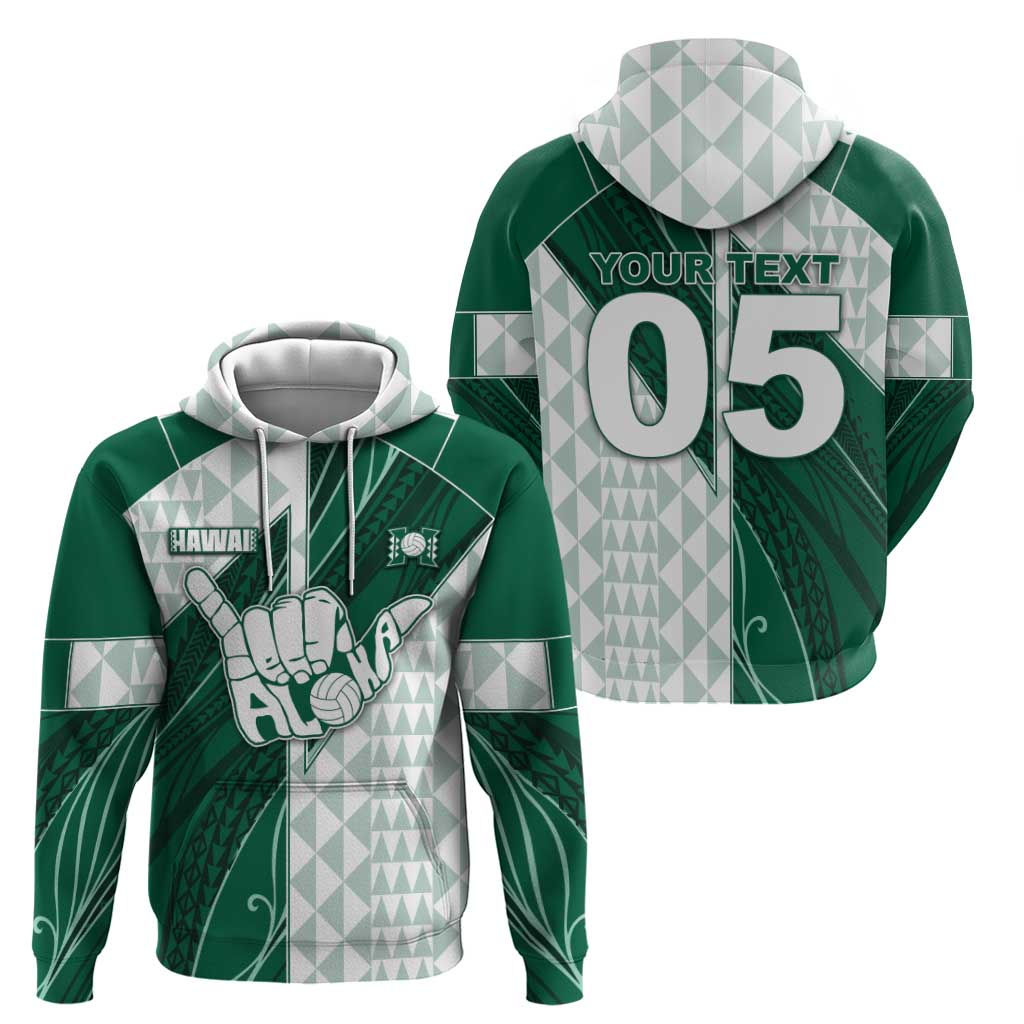Custom Hawaii Volleyball Zip Hoodie Shaka Aloha Hand