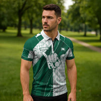 Custom Hawaii Volleyball Zipper Polo Shirt Shaka Aloha Hand