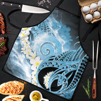 Piko Hawaiian Apron Blue Galaxy Spiral Plumeria Tribal Patterns