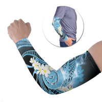 Piko Hawaiian Arm Sleeves Blue Galaxy Spiral Plumeria Tribal Patterns