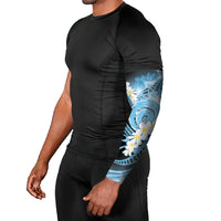 Piko Hawaiian Arm Sleeves Blue Galaxy Spiral Plumeria Tribal Patterns