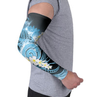 Piko Hawaiian Arm Sleeves Blue Galaxy Spiral Plumeria Tribal Patterns