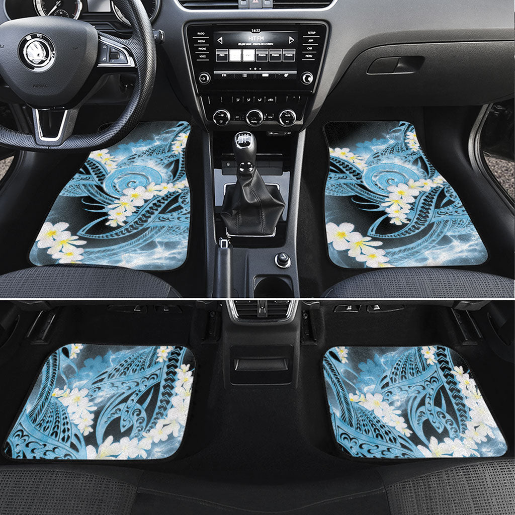 Piko Hawaiian Car Mats Blue Galaxy Spiral Plumeria Tribal Patterns