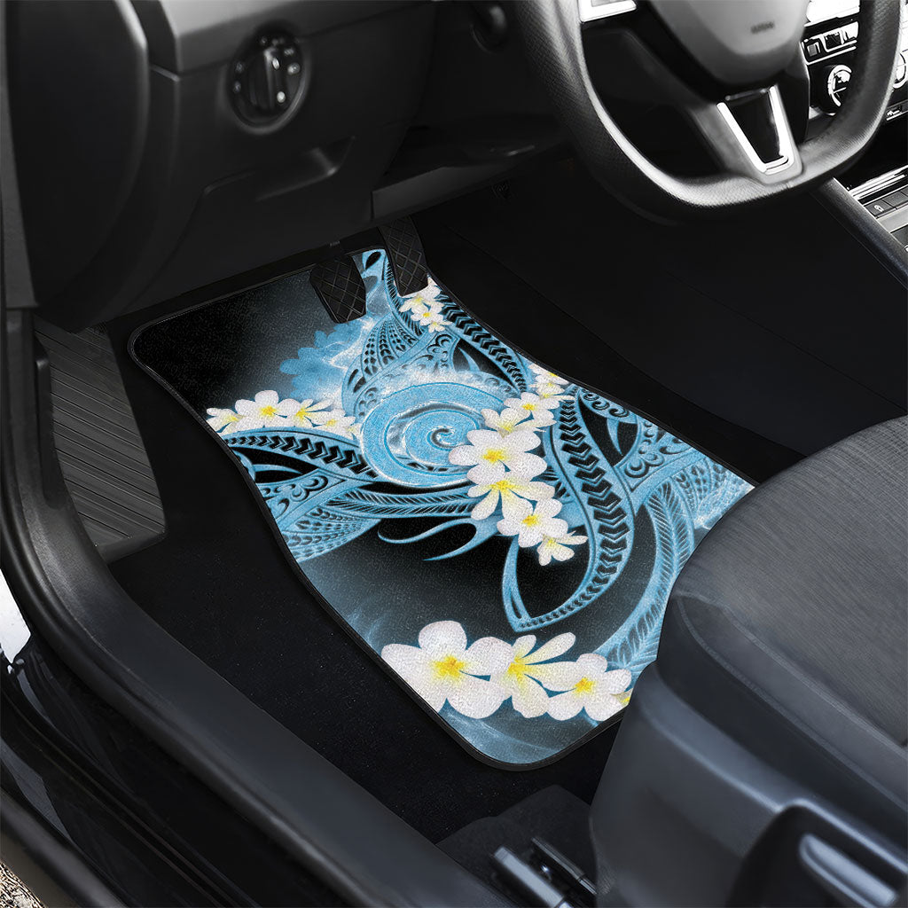 Piko Hawaiian Car Mats Blue Galaxy Spiral Plumeria Tribal Patterns